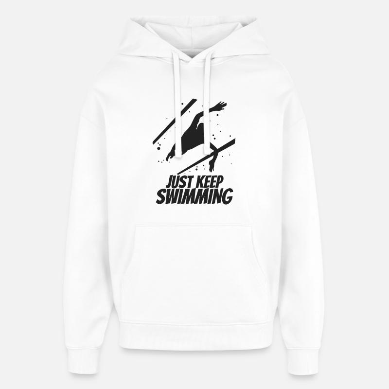 Continuez à nager - Sweat à capuche unisexe Stanley/Stella Oversized - blanc