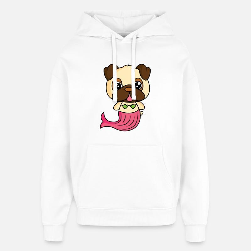 Carlin en sirène - Sweat à capuche unisexe Stanley/Stella Oversized - blanc