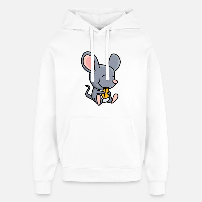 Souris au fromage - Sweat à capuche unisexe Stanley/Stella Oversized - blanc