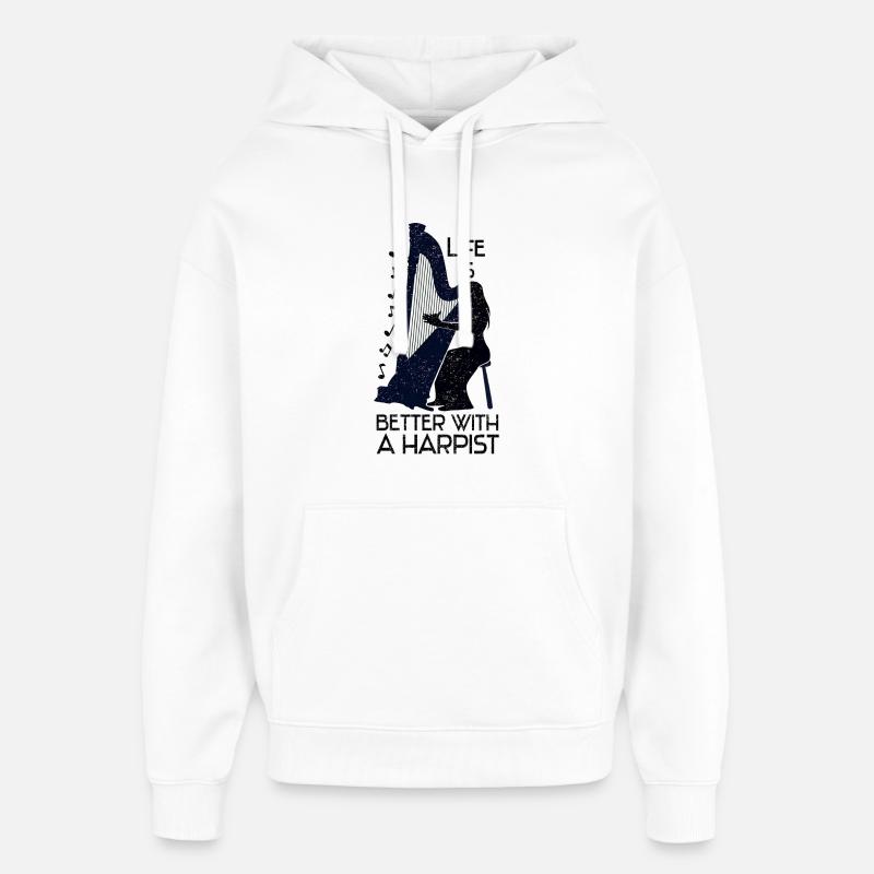 Harpe - design - Sweat à capuche unisexe Stanley/Stella Oversized - blanc