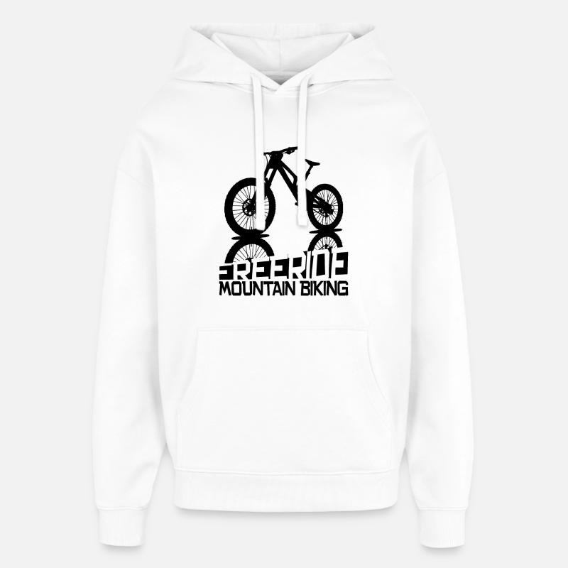 Silhouette de VTT freeride - Sweat à capuche unisexe Stanley/Stella Oversized - blanc