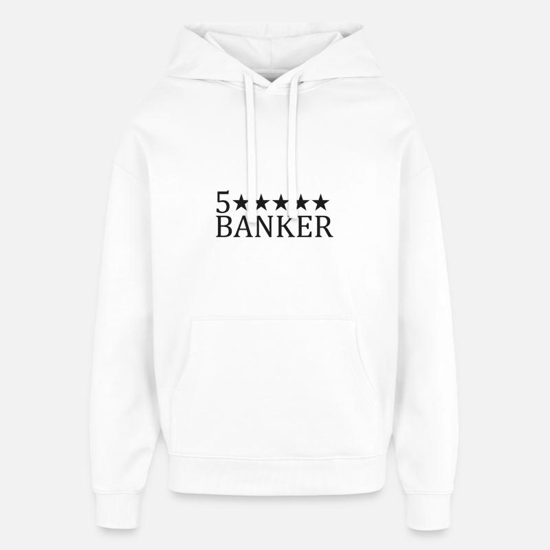 Logo de banquier cinq étoiles - Sweat à capuche unisexe Stanley/Stella Oversized - blanc