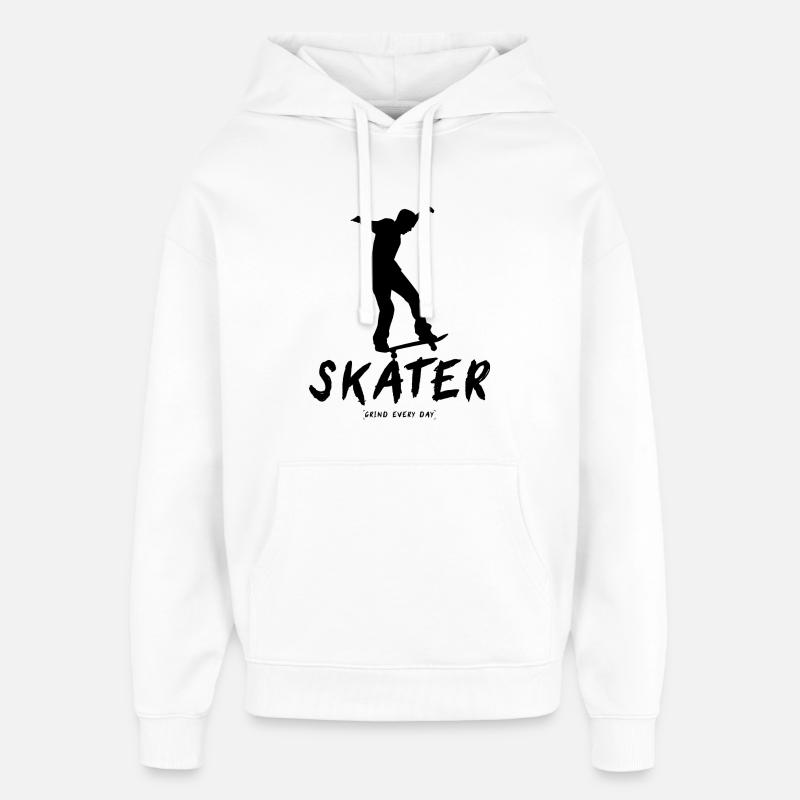 Patineur Grind Every Day - Sweat à capuche unisexe Stanley/Stella Oversized - blanc