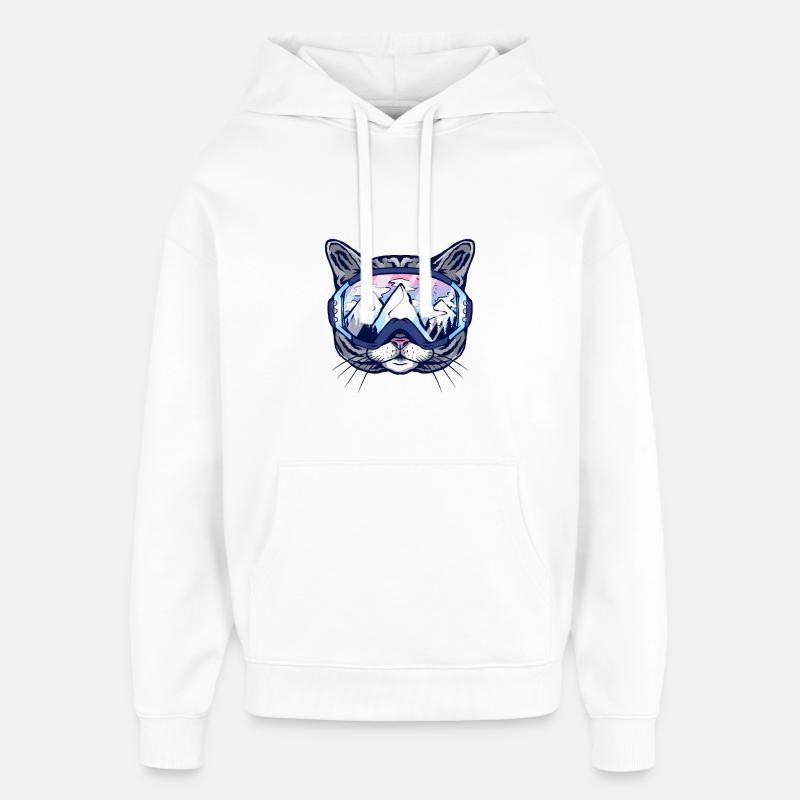 Lunettes de ski Cat - Sweat à capuche unisexe Stanley/Stella Oversized - blanc