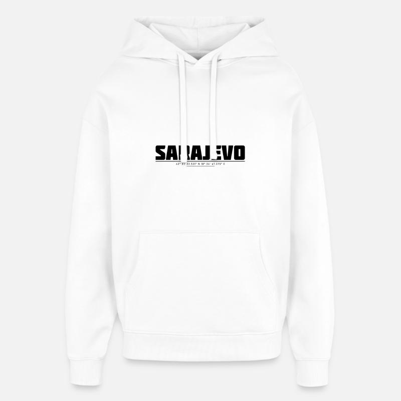 Sarajevo Bih - Sweat à capuche unisexe Stanley/Stella Oversized - blanc