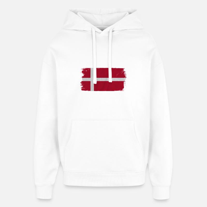Drapeau danemark - Sweat à capuche unisexe Stanley/Stella Oversized - blanc