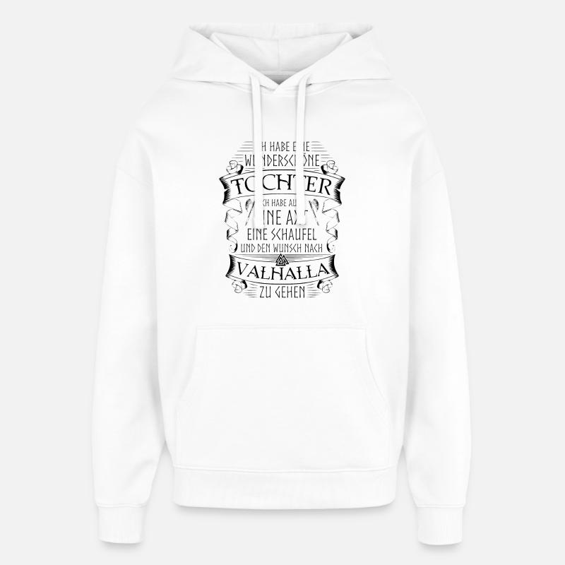 Vater Tochter Wikinger Spruch Valknut Valhalla - Oversized Unisex Hoodie von Stanley/Stella - Weiß