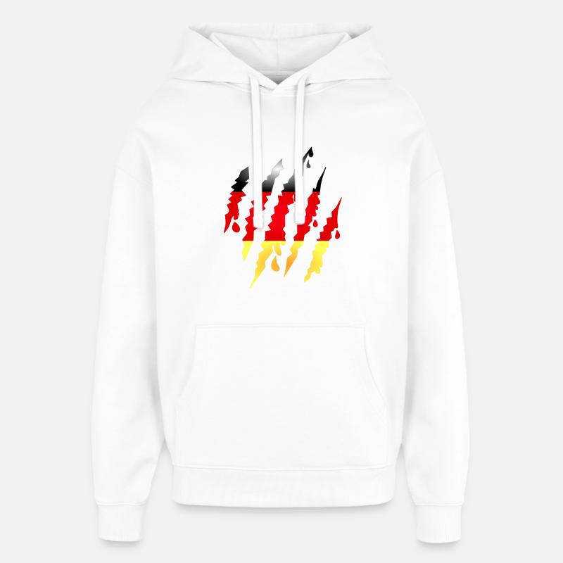 Claw scratches with Germany flag - Oversized Unisex Hoodie by Stanley/Stella - white
