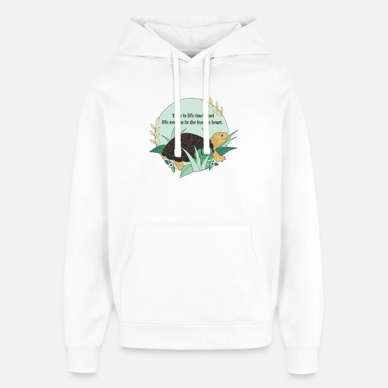 Tortue Cassiopée - Sweat à capuche unisexe Stanley/Stella Oversized - blanc