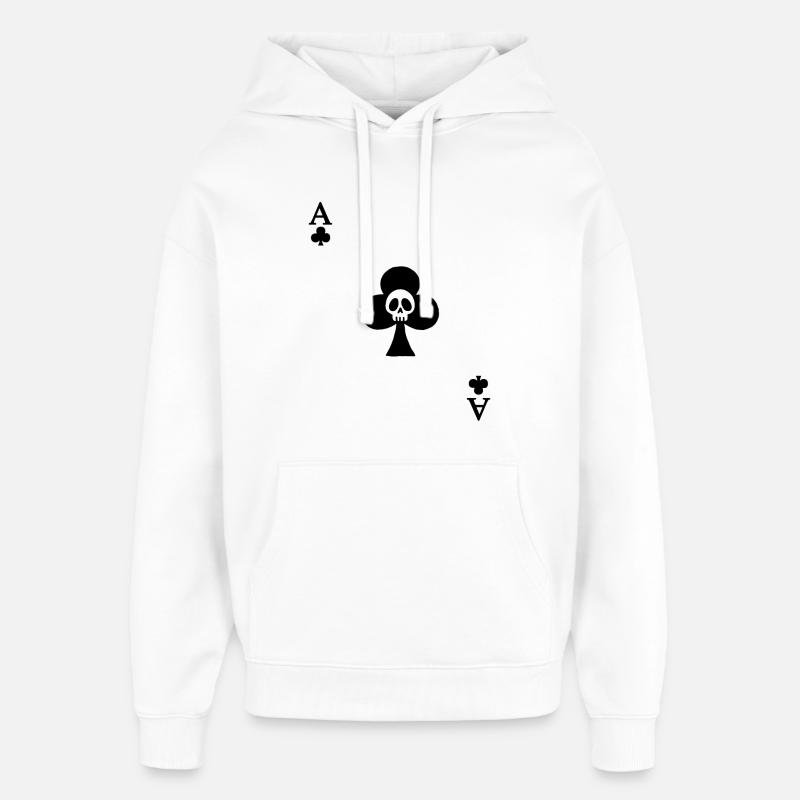 Crâne et as de trèfle - Sweat à capuche unisexe Stanley/Stella Oversized - blanc