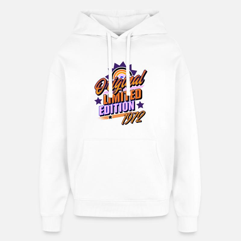 1972 Année de naissance Anniversaire - Sweat à capuche unisexe Stanley/Stella Oversized - blanc