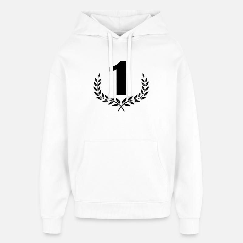 Nummer 1 im Lorbeerkranz - Oversized Unisex Hoodie von Stanley/Stella - Weiß