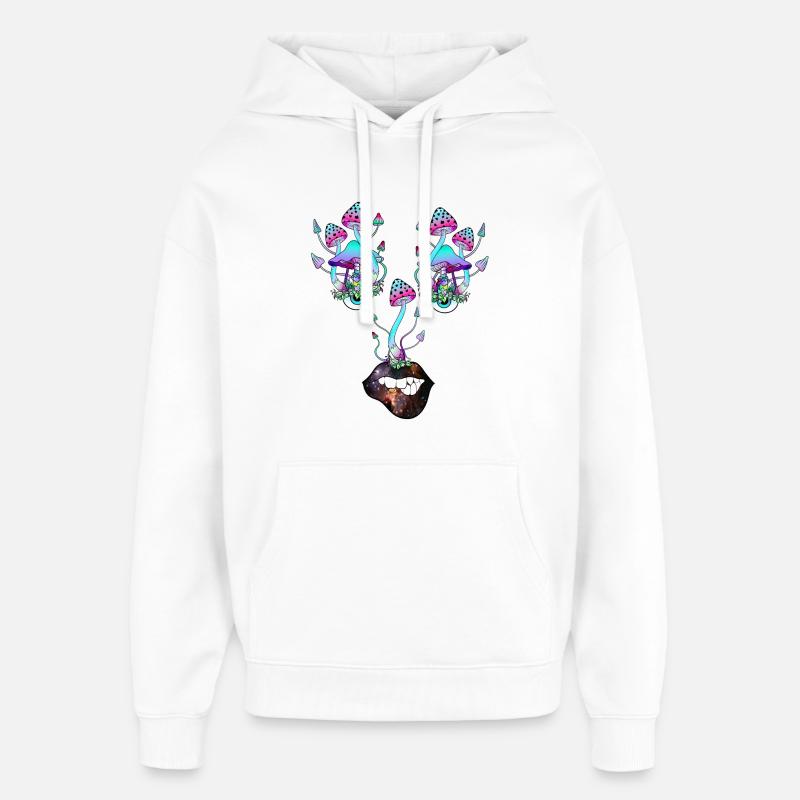 Magic Mushrooms Pilz Gesicht - Oversized Unisex Hoodie von Stanley/Stella - Weiß