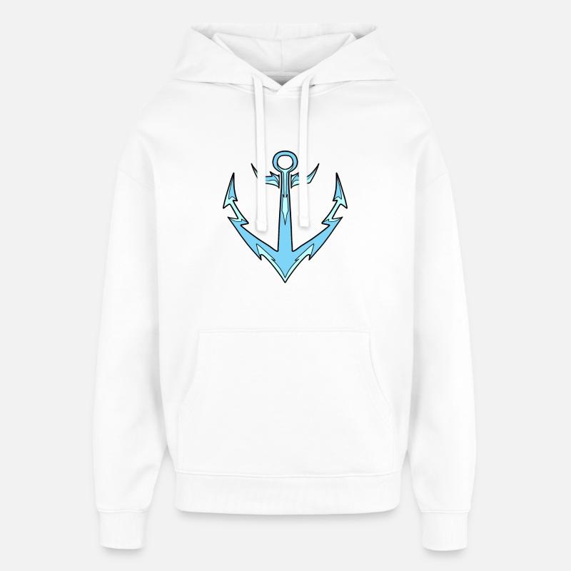 Anchor light blue - Oversized Unisex Hoodie by Stanley/Stella - white
