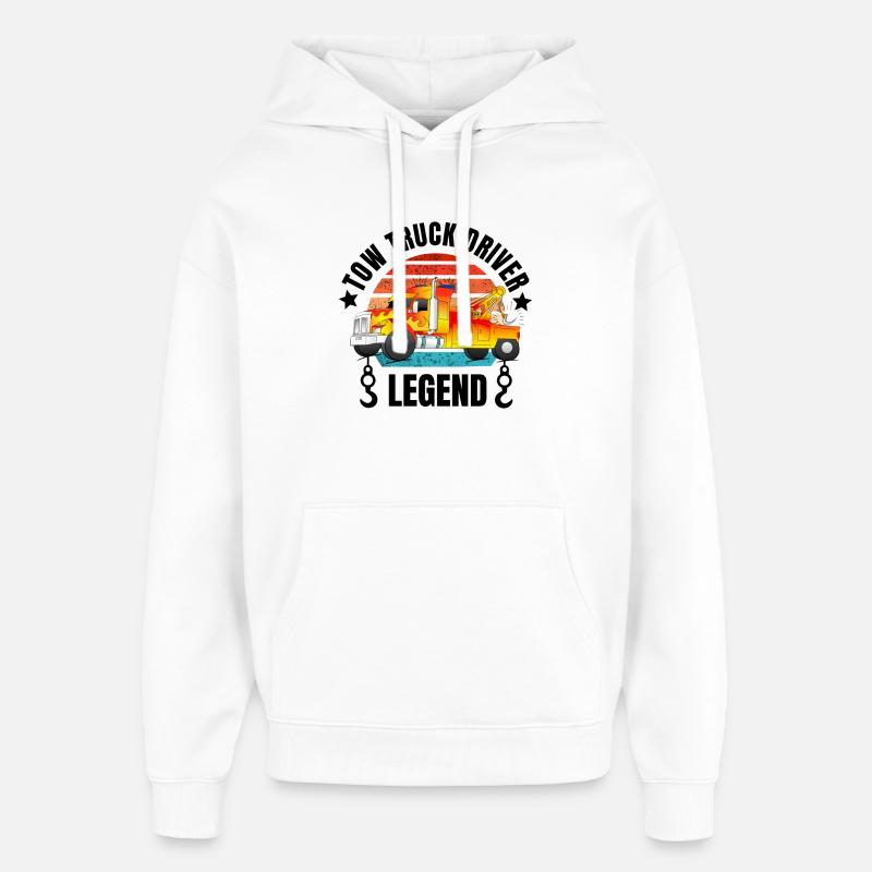 Conducteur de dépanneuse Legend Sunset - Sweat à capuche unisexe Stanley/Stella Oversized - blanc