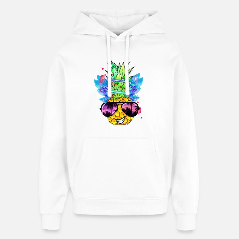 Art de l’ananas - Sweat à capuche unisexe Stanley/Stella Oversized - blanc