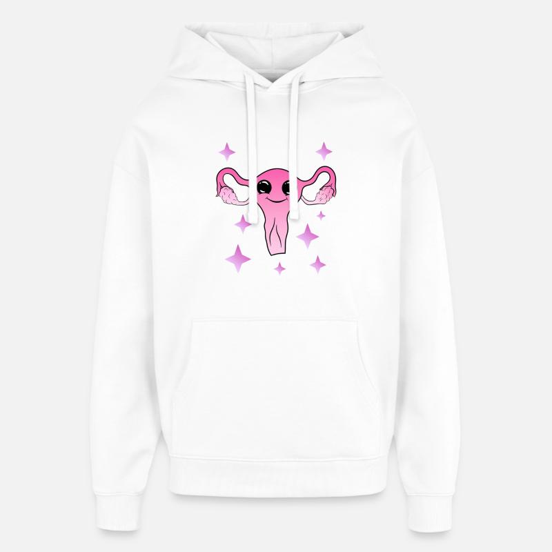 mignon utérus cuterus féminisme - Sweat à capuche unisexe Stanley/Stella Oversized - blanc