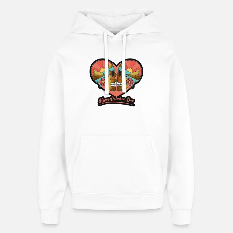 Joyeuse Saint-Valentin - Sweat à capuche unisexe Stanley/Stella Oversized - blanc