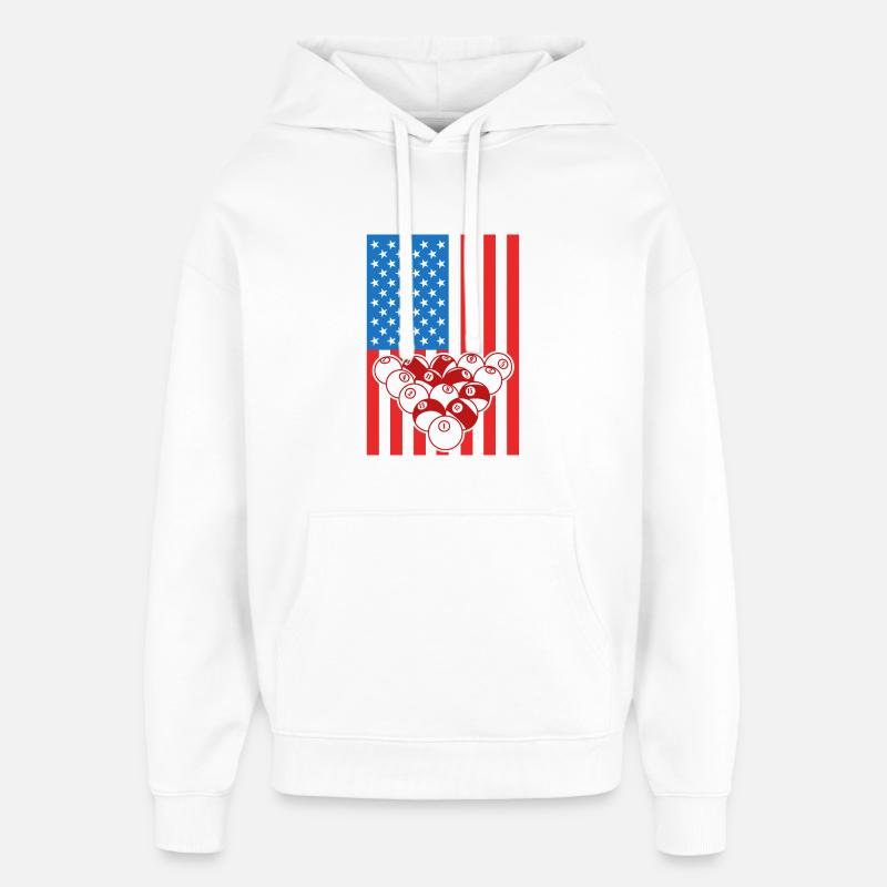 Drapeau de Billards USA - Sweat à capuche unisexe Stanley/Stella Oversized - blanc