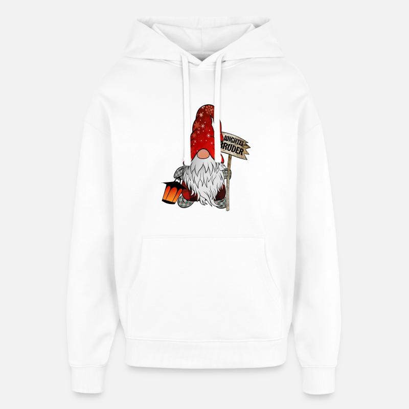 Frère lutin de Noël - Sweat à capuche unisexe Stanley/Stella Oversized - blanc
