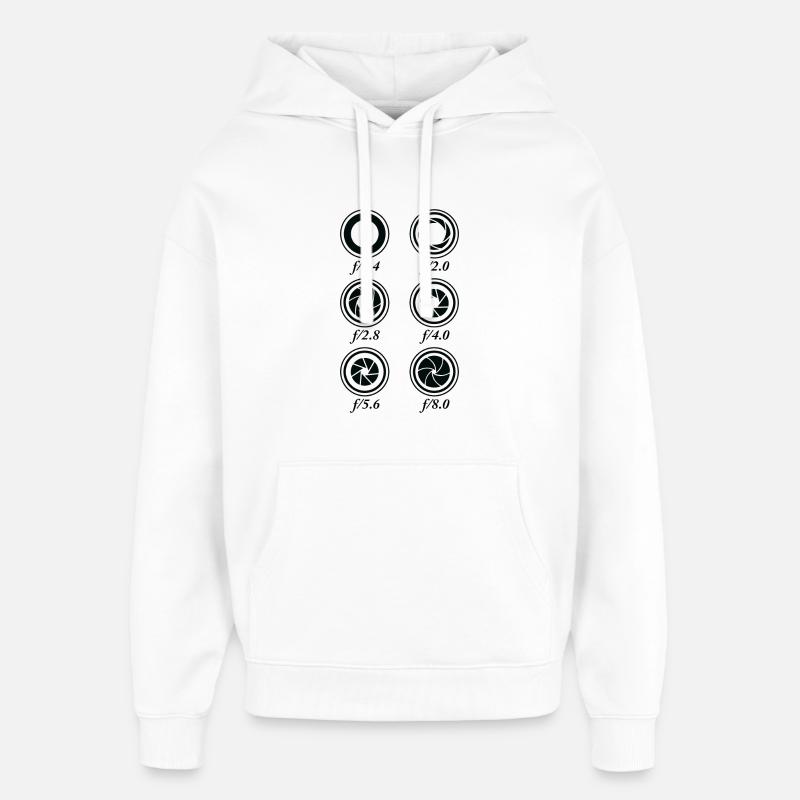 Caméra de réglage d’ouverture - Sweat à capuche unisexe Stanley/Stella Oversized - blanc