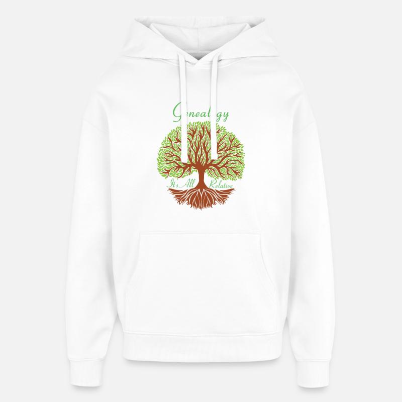 Généalogie Son ascendance généalogiste toute relative - Sweat à capuche unisexe Stanley/Stella Oversized - blanc