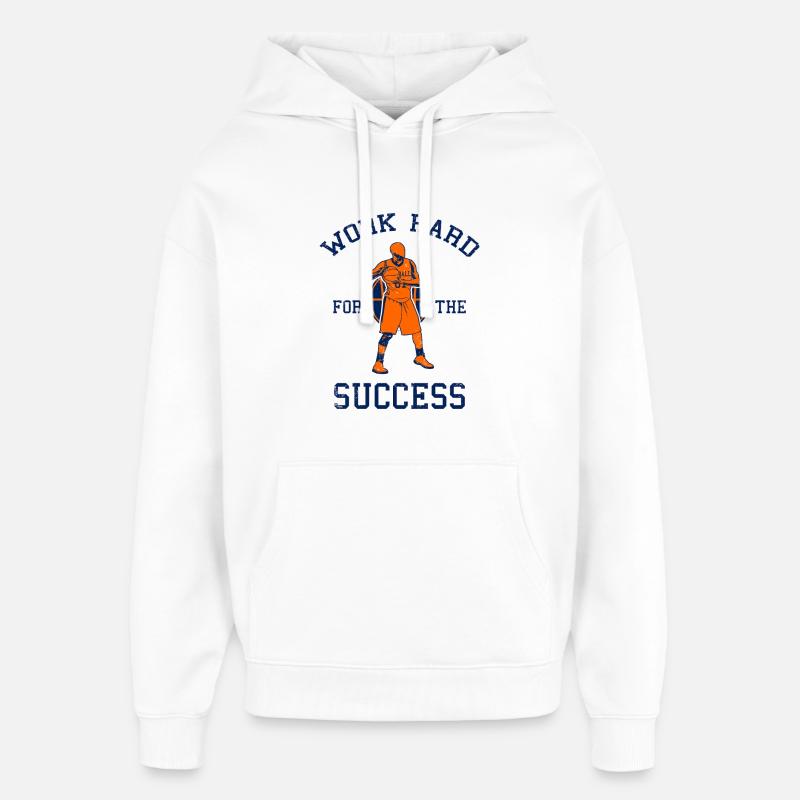 Travailler dur pour le succès - Sweat à capuche unisexe Stanley/Stella Oversized - blanc