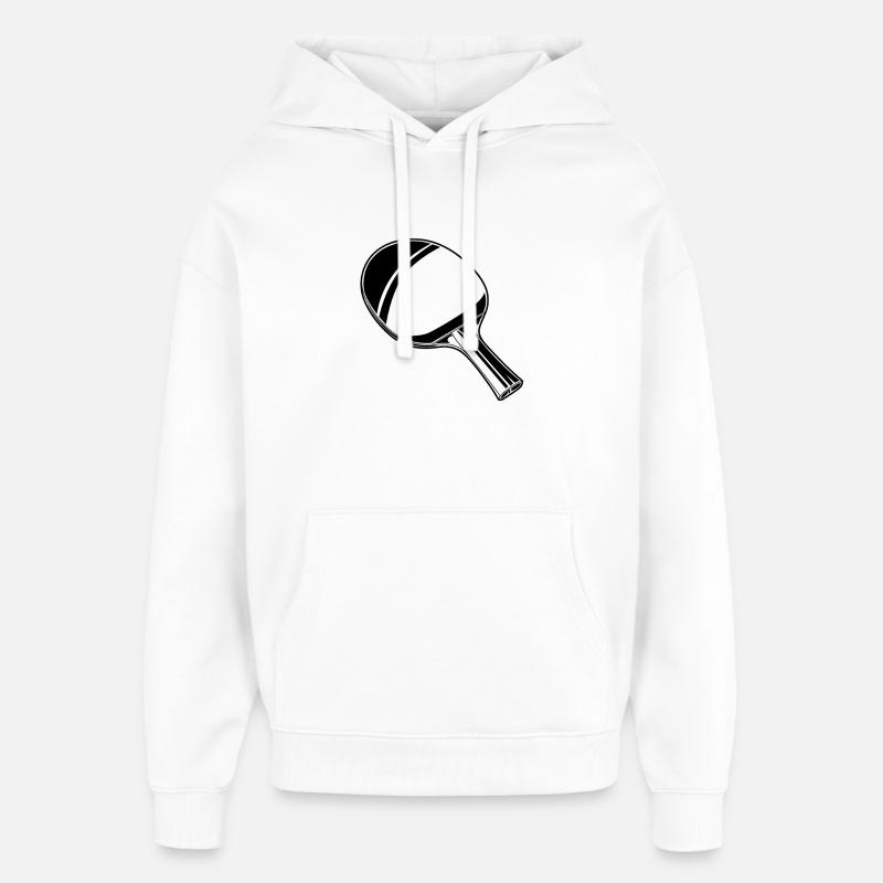Croquis de raquette de ping-pong - Sweat à capuche unisexe Stanley/Stella Oversized - blanc