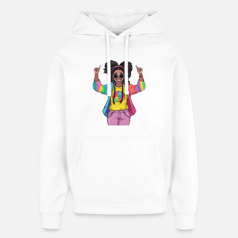 Bunte Regenbogen Freundschaftsdesign - Oversized Unisex Hoodie von Stanley/Stella - Weiß