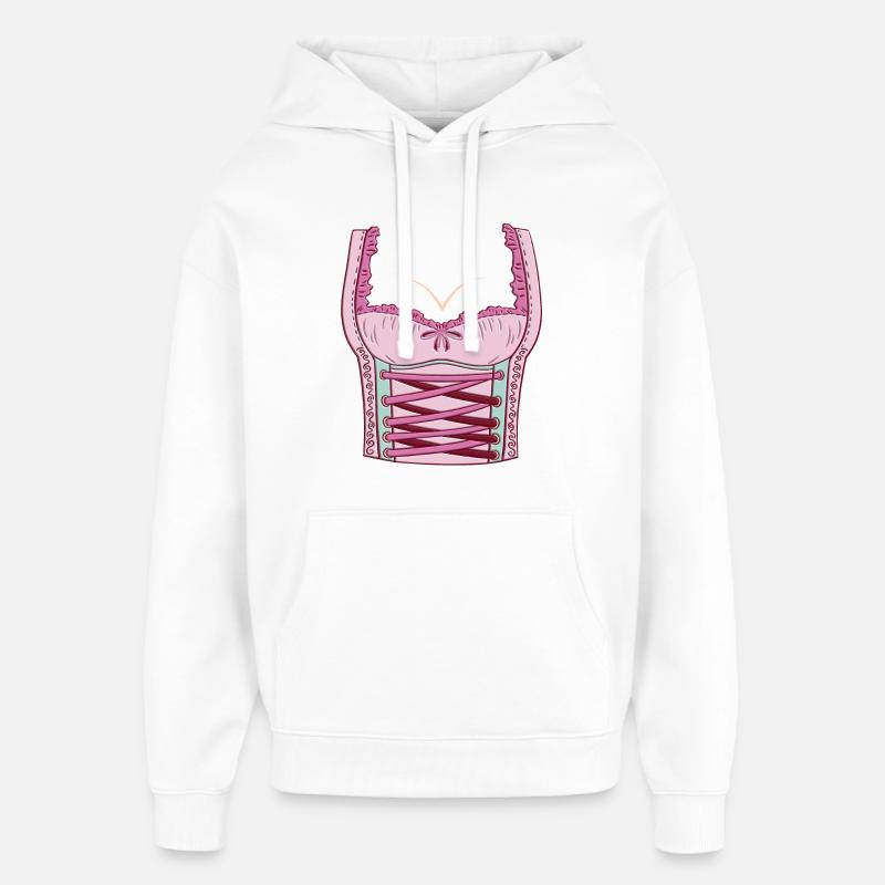 Corset rose - Sweat à capuche unisexe Stanley/Stella Oversized - blanc