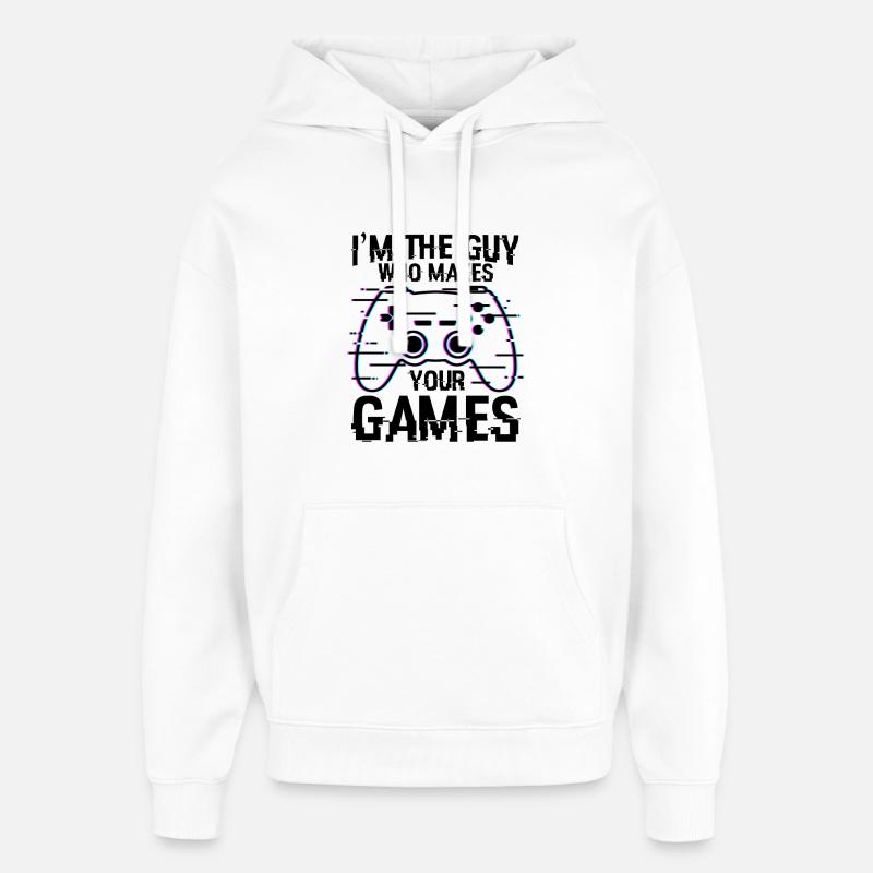 Game Developer Quote - Oversized Unisex Hoodie by Stanley/Stella - white