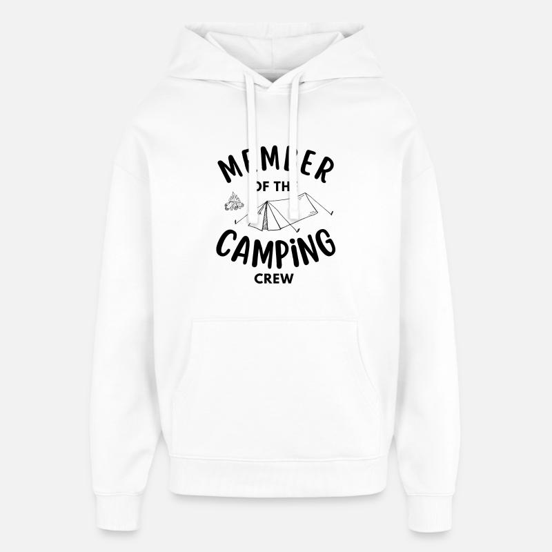 Mitglied der Camping Crew lustig - Oversized Unisex Hoodie von Stanley/Stella - Weiß