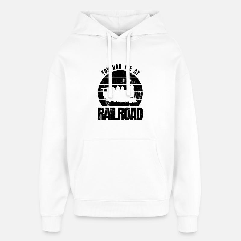 Cheminot disant - Sweat à capuche unisexe Stanley/Stella Oversized - blanc