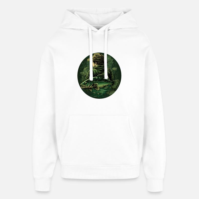 Pêcheurs à la ligne - Sweat à capuche unisexe Stanley/Stella Oversized - blanc