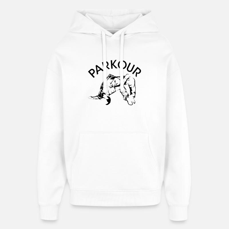 Parkour Backflip Freerunning Symbol Logo Graphique - Sweat à capuche unisexe Stanley/Stella Oversized - blanc