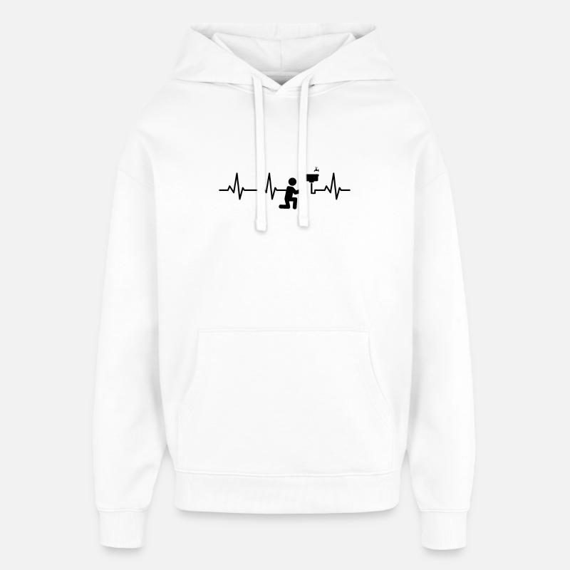 Palpitations cardiaques de plombier - Sweat à capuche unisexe Stanley/Stella Oversized - blanc