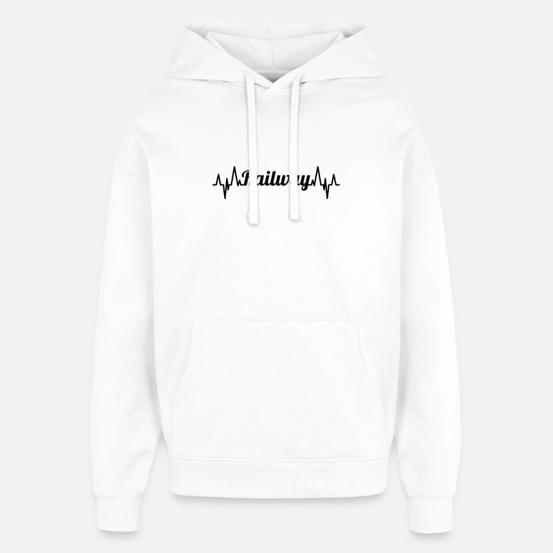 Palpitations ferroviaires - Sweat à capuche unisexe Stanley/Stella Oversized - blanc