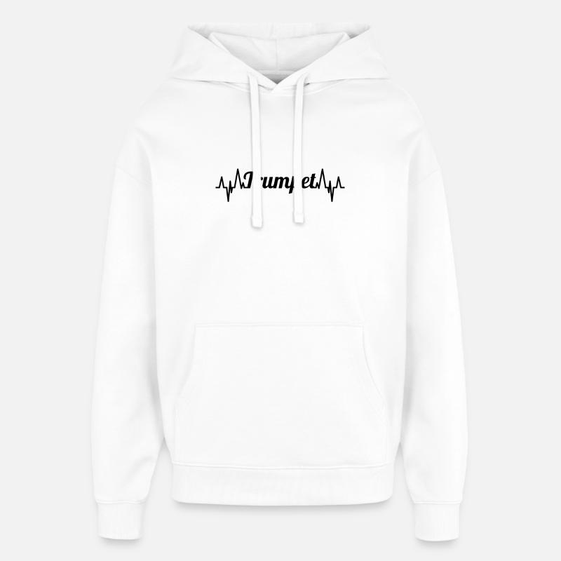 Trompette ECG Heartline - Sweat à capuche unisexe Stanley/Stella Oversized - blanc