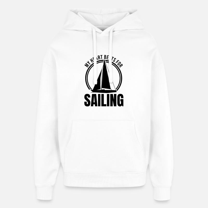 Amoureux de la voile - Sweat à capuche unisexe Stanley/Stella Oversized - blanc