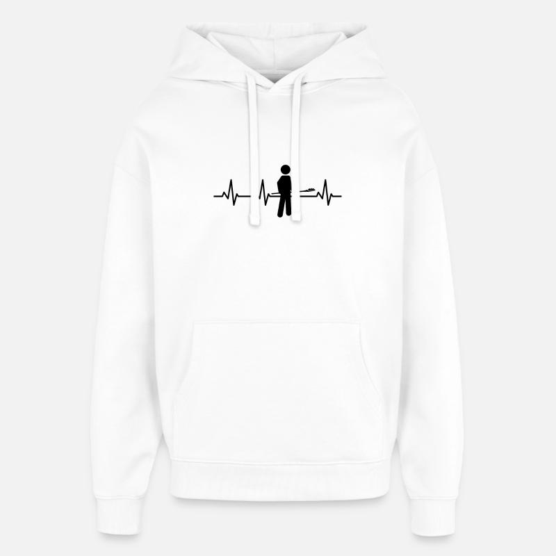 Baker Cartoon Battement de cœur - Sweat à capuche unisexe Stanley/Stella Oversized - blanc