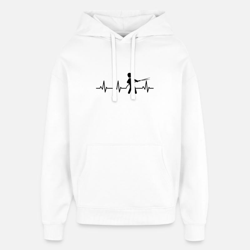 Fréquence du pouls des pompiers - Sweat à capuche unisexe Stanley/Stella Oversized - blanc