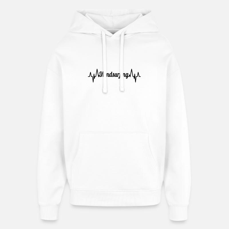 Winsurfing ECG Heart Line - Sweat à capuche unisexe Stanley/Stella Oversized - blanc
