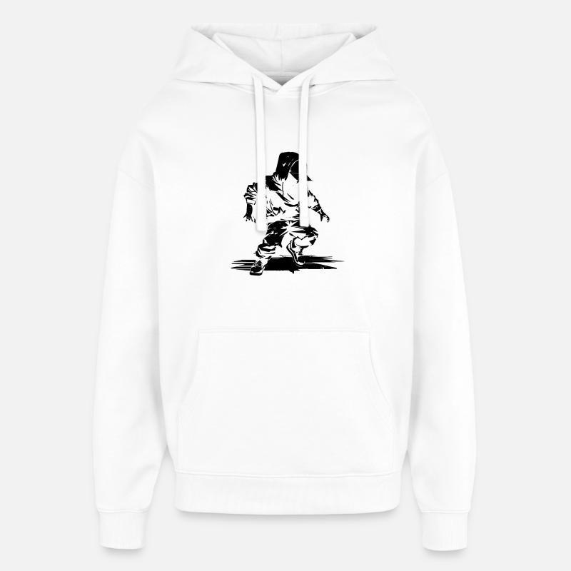 Illustration de danseuse de breakdance - Sweat à capuche unisexe Stanley/Stella Oversized - blanc