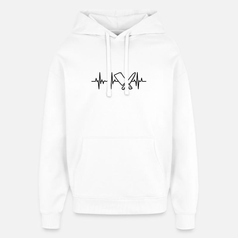 Messer Hackbeil Herzlinie - Oversized Unisex Hoodie von Stanley/Stella - Weiß
