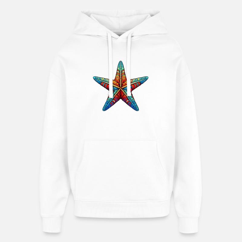 Étoile de mer - Sweat à capuche unisexe Stanley/Stella Oversized - blanc