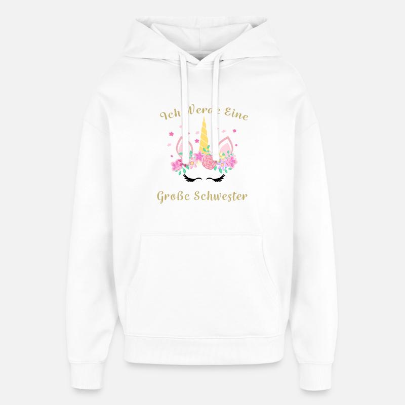 Ich werde Große Schwester - Oversized Unisex Hoodie von Stanley/Stella - Weiß