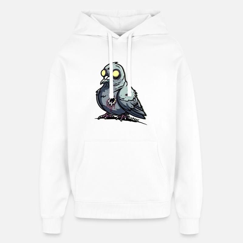 Pigeon zombie aveugle et effrayant - Sweat à capuche unisexe Stanley/Stella Oversized - blanc