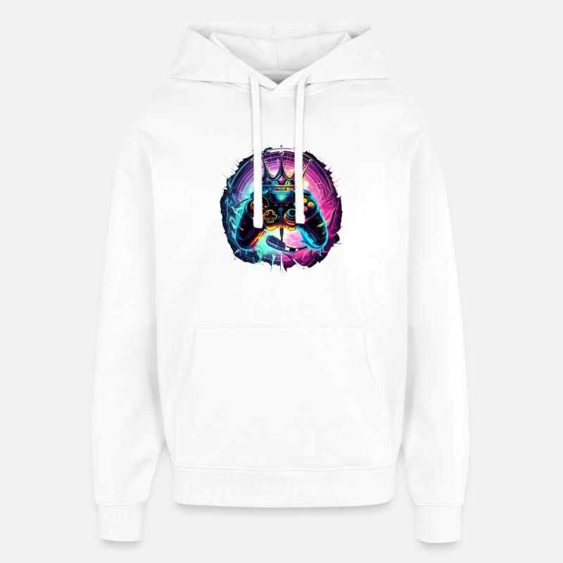 Gaming Controller mit Headset und Krone - Oversized Unisex Hoodie von Stanley/Stella - Weiß