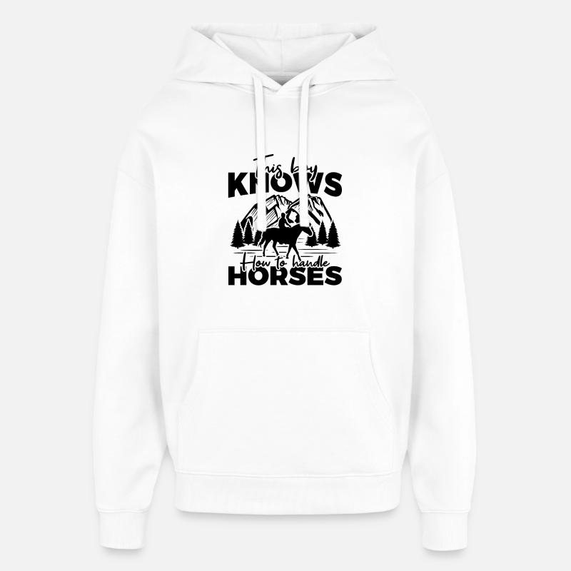 Drôle de garçon de cheval - Sweat à capuche unisexe Stanley/Stella Oversized - blanc