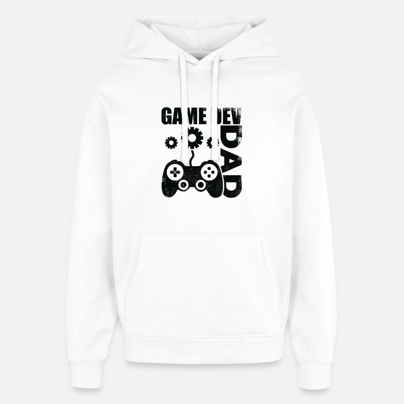 Game Dev Father - Oversized Unisex Hoodie by Stanley/Stella - white
